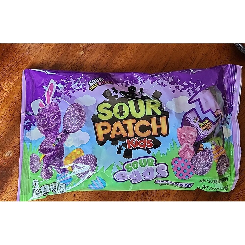 Sour Patch Kids Sour Easter Eggs 7.97 oz. Bag Black Raspberry  Expire 11/2026